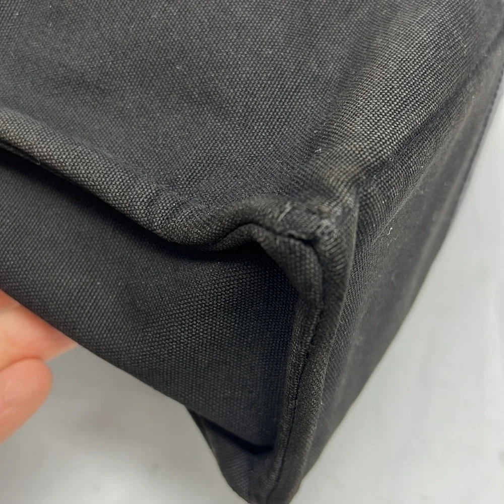 HERMÈS Toile Fourre-Tout MM Black Gray Tote - Picture 9 of 16